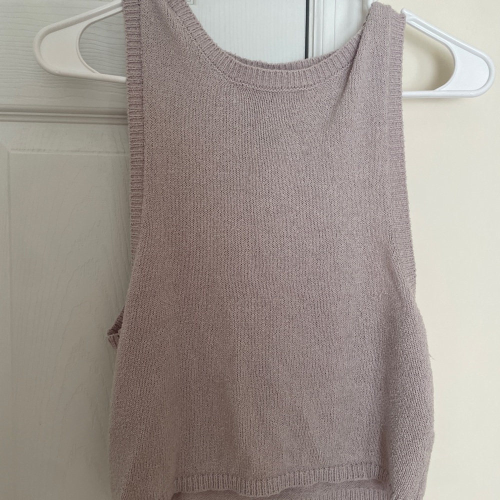 DOUBLE ZERO PINK/PURPLE SWEATER TANK TOP SIZE LARGE